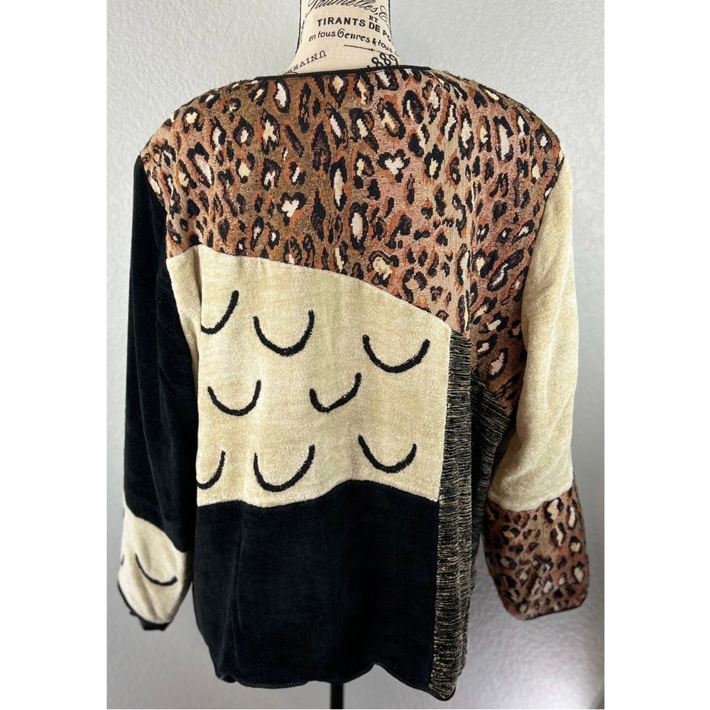 Indigo Moon Women’s Jacket Patchwork Wild Animal … - image 4